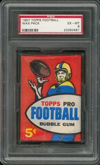 1957 Topps Football Unopened Five-Cent Pack – PSA EX-MT 6